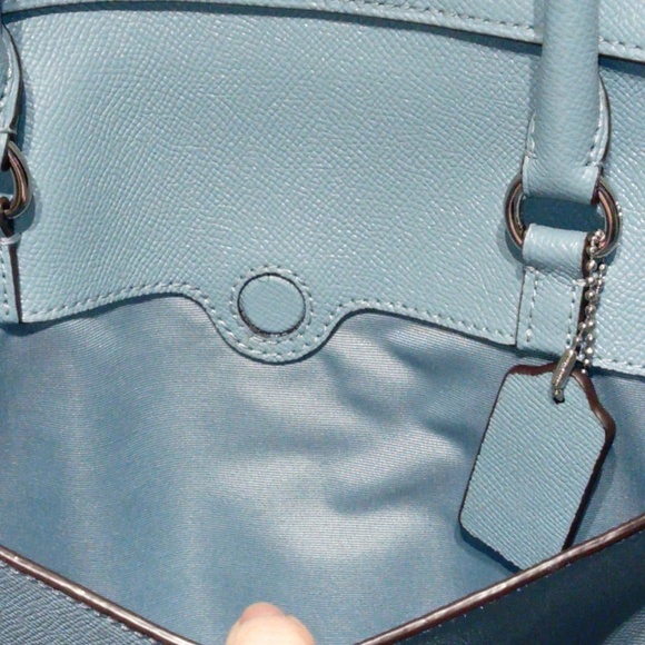 NWT COACH Leather Laptop Briefcase in Cornflower - Picture 4 of 8